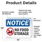 Signmission No Food Storage Sign With Symbol, 14 in W x Rectangle, Vinyl Decal OS-2PACK-NS-D-1014-L-14624 - alternate 2